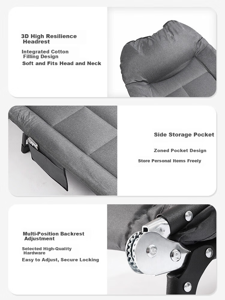 Qiyinge Office Nap Folding Bed Recliner Single Simple Military Cot Night Shift Duty Hospital Care Bed 7
