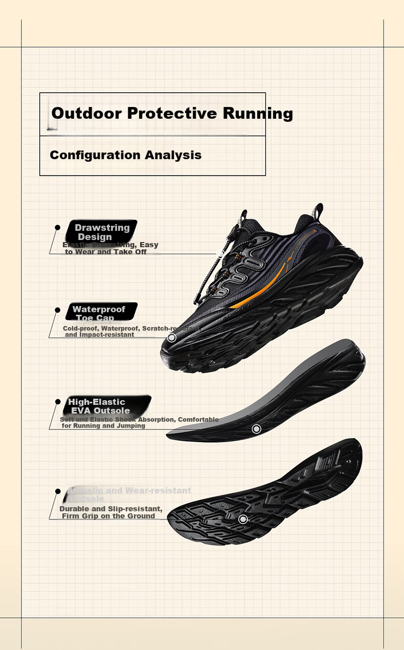 ERKE Kids Drawstring Sports Shoes Boys and Girls Children's Trail Running Shoes New Black/Steel Gray Size 33 4