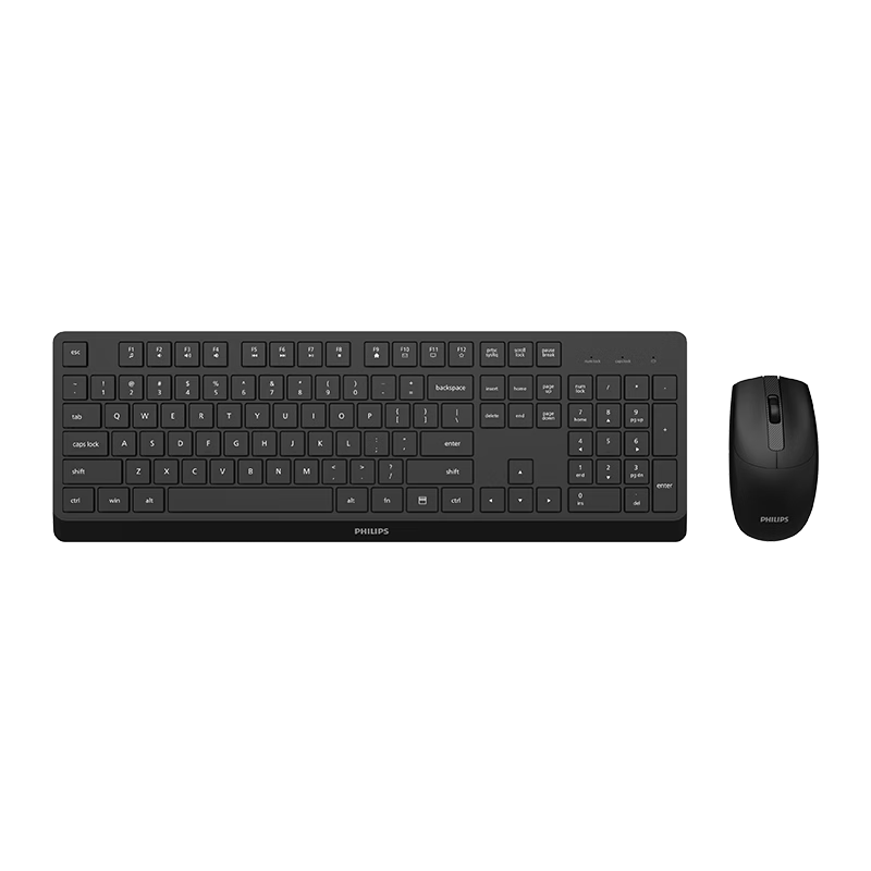 PHILIPS SPT6368 Wireless Keyboard and Mouse Set Office Apple MAC Desktop Laptop Ergonomic Keyboard and Mouse Set Corporate Procurement Black