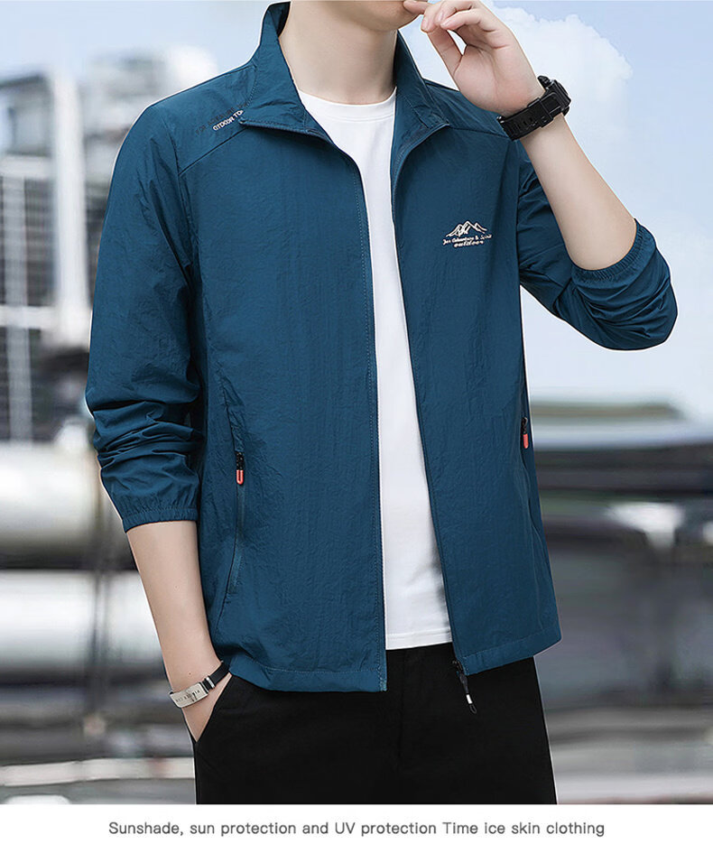 RED DRAGONFLY Men's Sunscreen Jacket Fashion Simple UPF50+ Cooling Lightweight Breathable Comfortable Versatile Skin Jacket 19