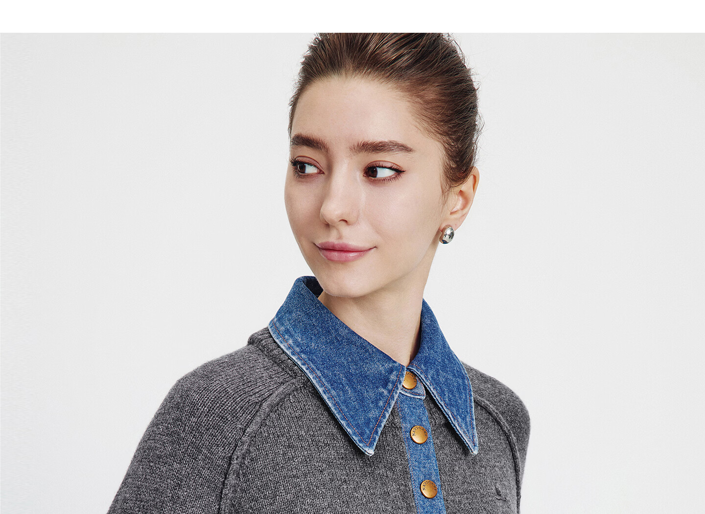 Navikail Italian Small Sailboat 25th Anniversary New Knit Sweater Women Loose Denim Patchwork Wool Sweater 2334015502 15