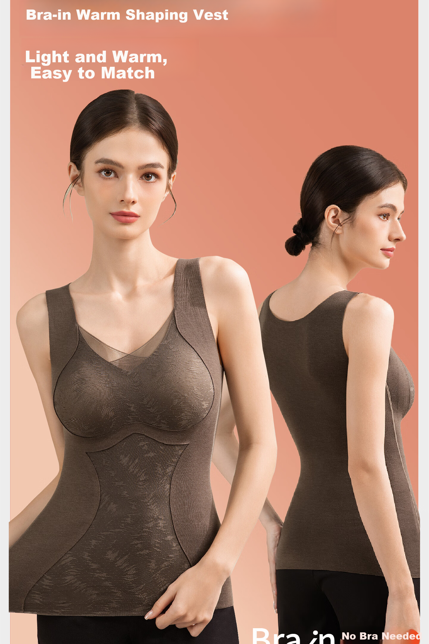Tingmei Seamless Thermal Vest for Women with Built-in Bra Pads 2025 New Autumn Winter German Velvet Base Layer XL 2