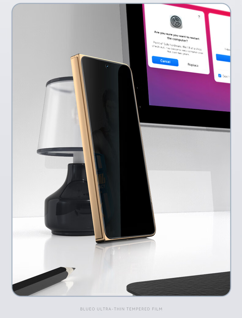 BLUEO [28° Privacy Protection + New Space Capsule | Front Frame Version] Tempered Glass Screen Protector for OPPO FindN6, Anti-Fingerprint Dust-Free Quick Installation Protective Film 11