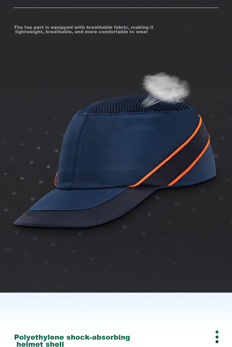 DELTAPLUS 102110 AIR COLTAN Breathable Impact-Resistant Safety Helmet 7cm Comfortable Baseball Cap Style Blue 20pcs/Box 4