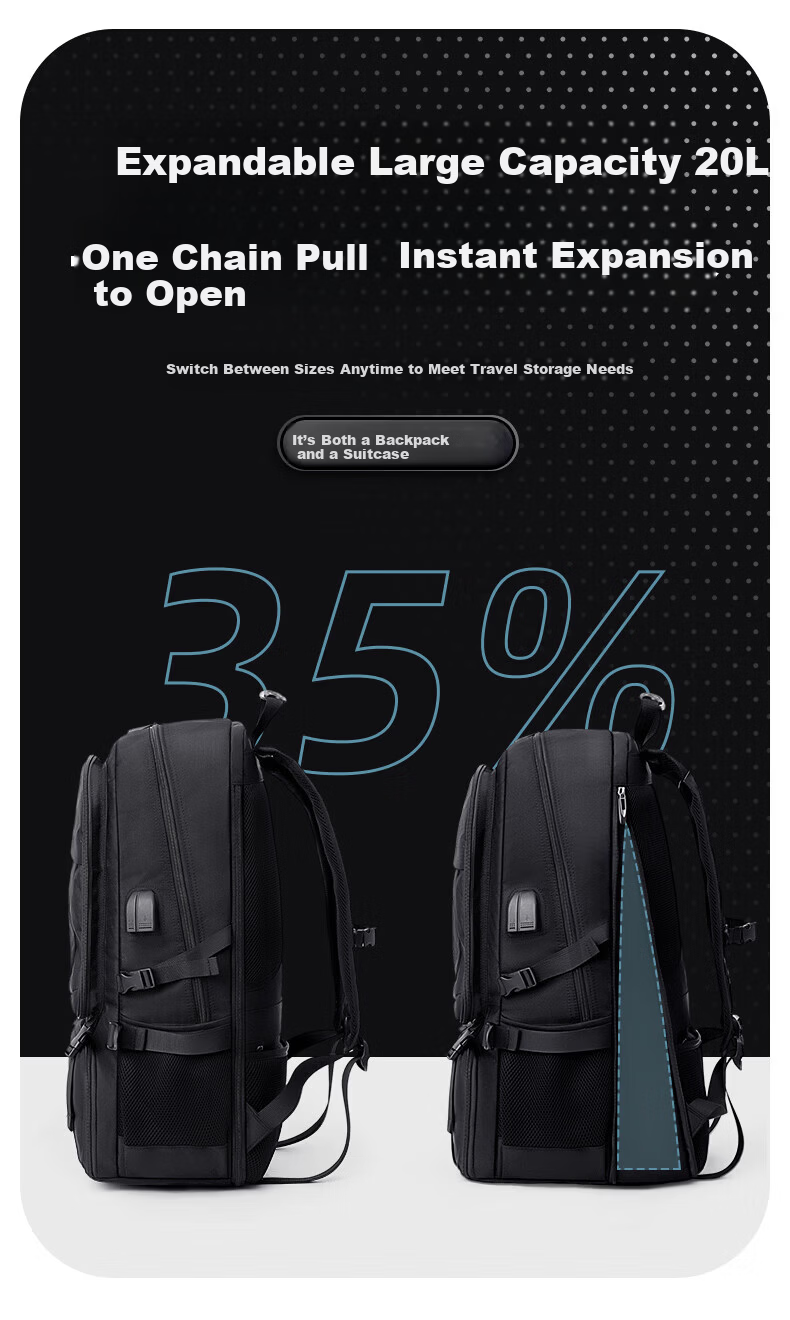 JEEP Men's Large Capacity Travel Backpack Commuter Business Short Trip Laptop Bag Outdoor Hiking Backpack 7