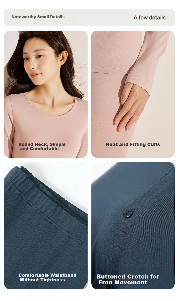 Hongdou Men's 7A Antibacterial Cotton Camellia Oil Moisturizing Soft Elastic Thin Warm Tight Autumn Thermal Underwear Set 11