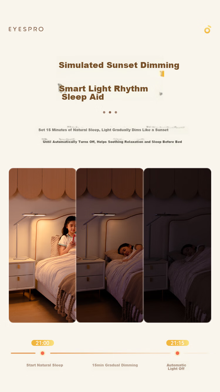 Haishibao National 5A Grade Eye Protection Study Desk Lamp Children's Student Blue Light Blocking Full Spectrum Dormitory Bedside Night Light L7A 29
