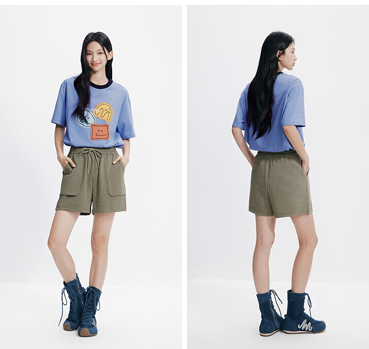 Semir Women's Casual Summer Elastic Waist Loose Knit Straight-Leg Sports Shorts Ins Trend 101325125001 15
