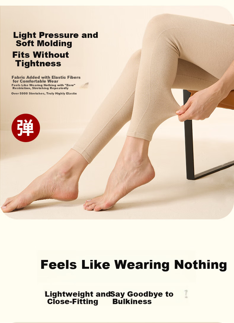Mengyangwang Women's Thin Wool Pants Slim Fit Warm Leggings High Waist Outerwear Suitable Autumn Winter Thermal Underwear 22
