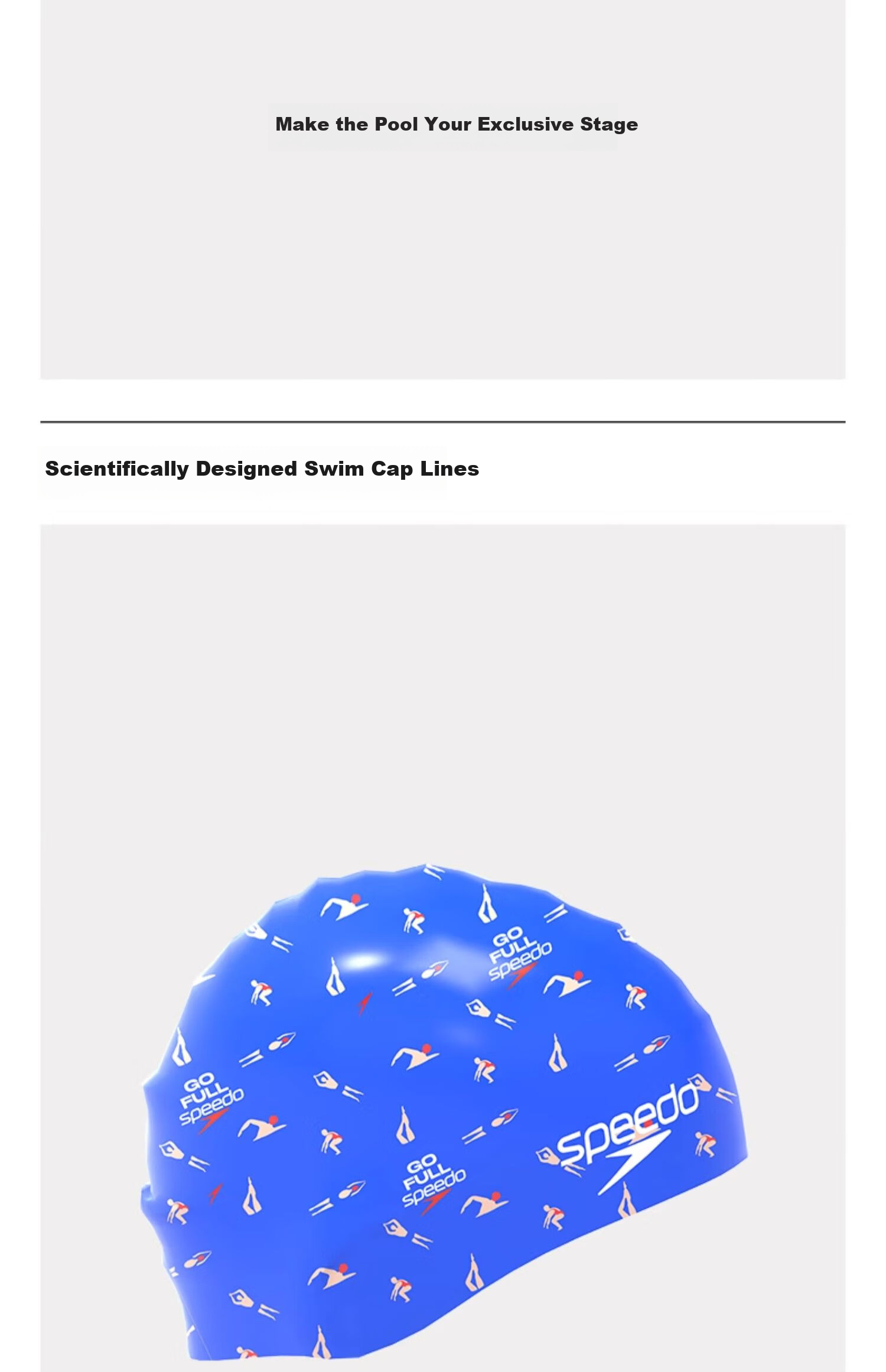 Speedo Adult Swim Cap Colorful Logo Print Flexible High Elastic Silicone Swim Cap Blue/Rainbow (Wang Shun Edition) 4