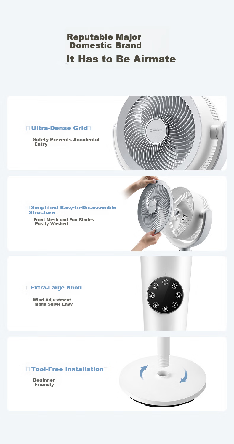AIRMATE Air Purification Mosquito Repellent Air Circulation Fan, High Power Desktop and Floor Fan, Ultra Quiet, Energy Saving, AI Voice Control, Remote Control Fan SQR258 6