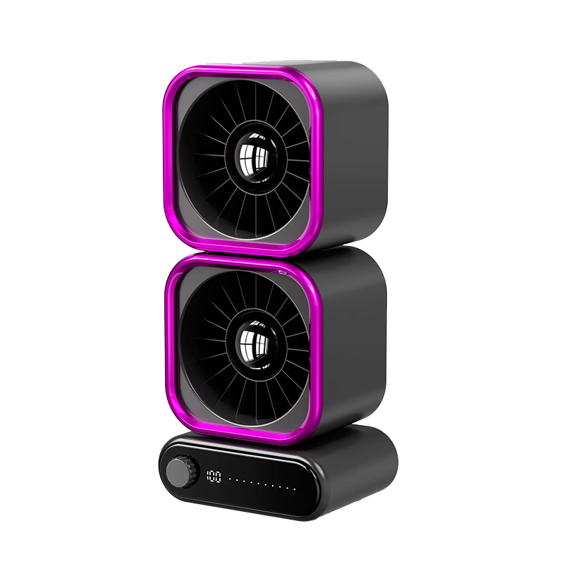 Suoying Dual Turbo 100-Speed Desktop Fan Small Silent USB Rechargeable Portable Outdoor Double-Head Air Circulation Cooling Fan for Dormitory Bed Office