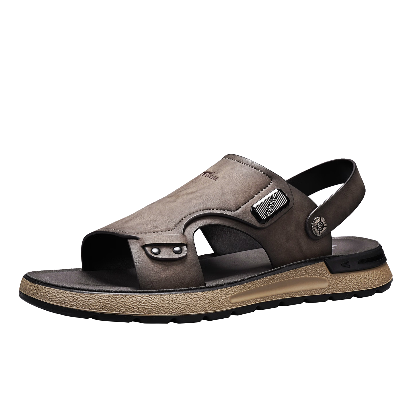 Bull Family Leather Sandals Summer New Thick Sole Dual-Use Slippers Men's Soft Sole Beach Shoes Versatile Driving Commuting Shoes