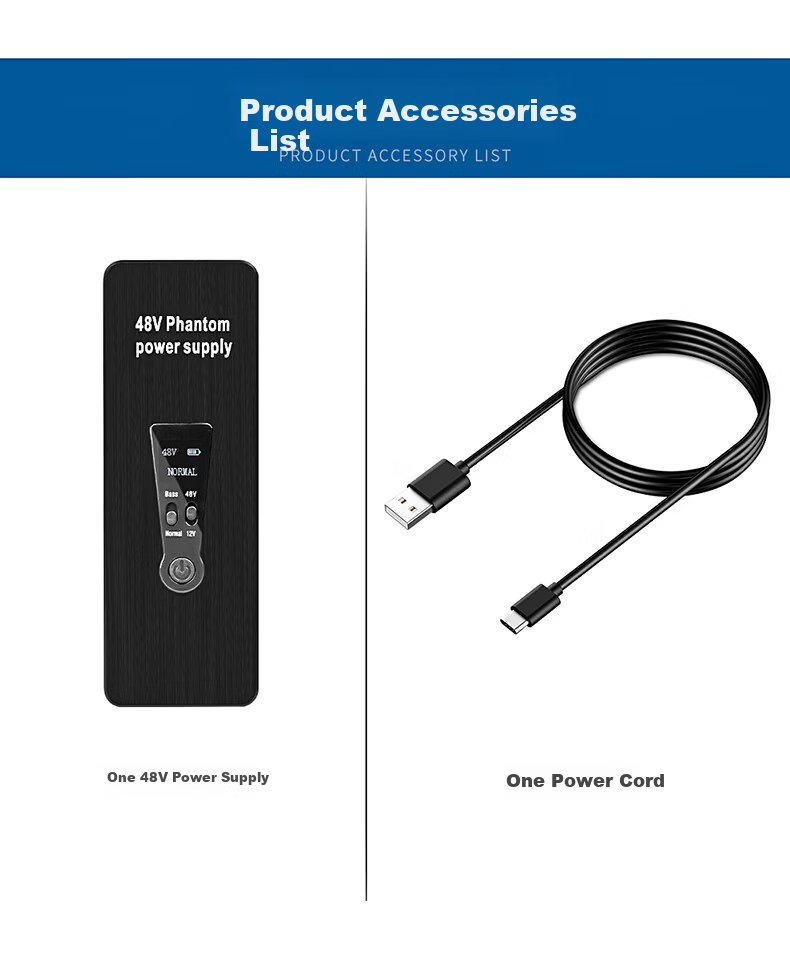 Depusheng 48V Phantom Power Supply Charger Professional Recording Condenser Microphone Audio Interface Power Adapter for Recording Singing Dubbing Large Diaphragm Microphone Stable Buffer Outdoor 12V 14