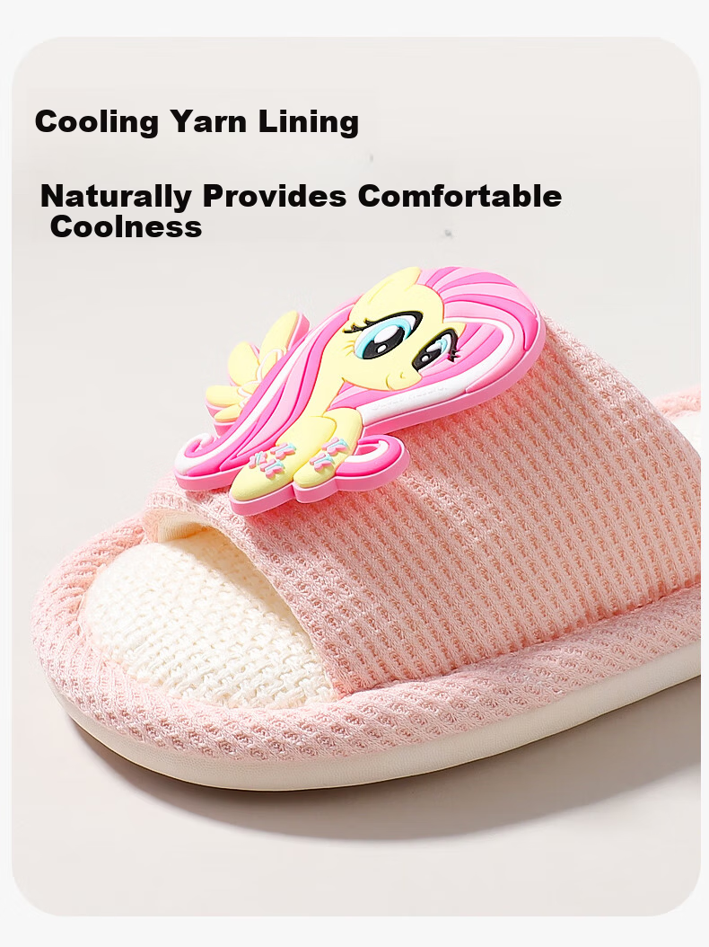 My Little Pony Kids Slippers Boys and Girls Linen Indoor Non-Slip Breathable Spring Summer Purple Size 220 5