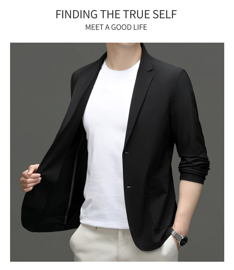 Pierre Cardin Father's Day Gift Sun Protection Suit Men's Ice Silk Seamless UV-Resistant High-End Business Blazer Gray-Green M 13