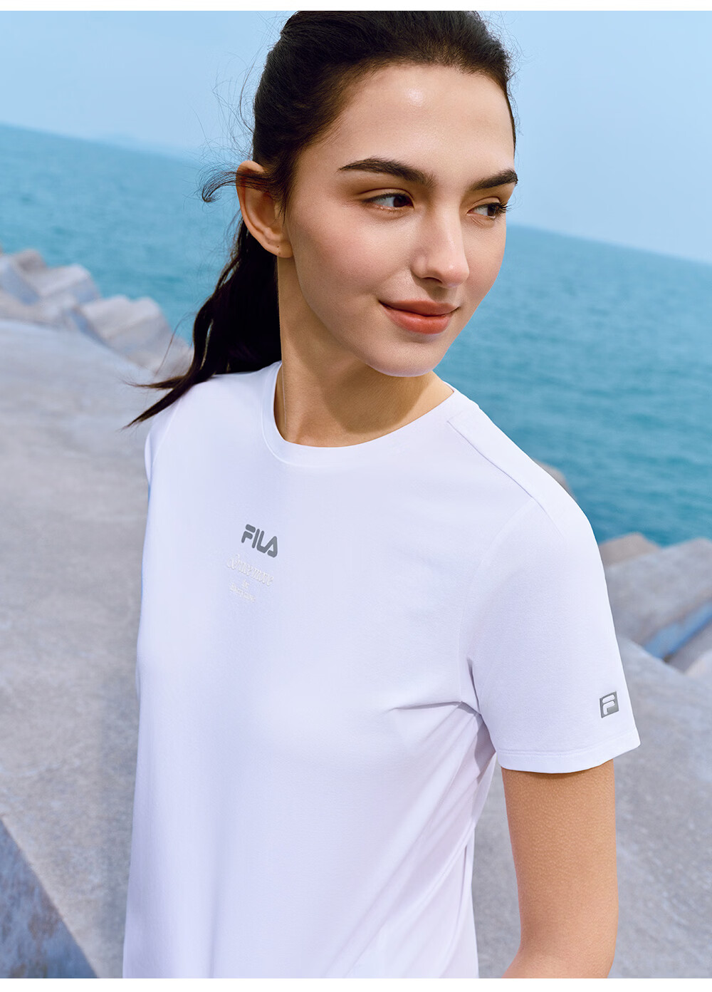 FILA Official Colorful Women's Short Sleeve T-Shirt 2026 Summer Moisture-Wicking Quick-Dry Fitness Sports Yoga Running Tee 23