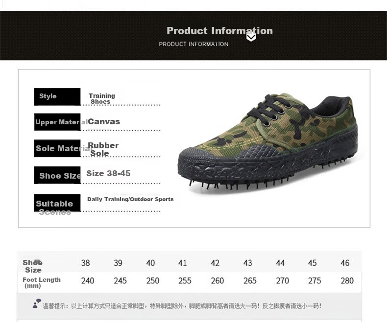 Anxianda Safety Work Shoes Liberation Shoes Construction Camouflage Shoes Unisex Military Training Rubber Shoes Wear-Resistant Non-Slip Canvas Outdoor Hiking Farming Low-Top Sneakers Camouflage Color  7