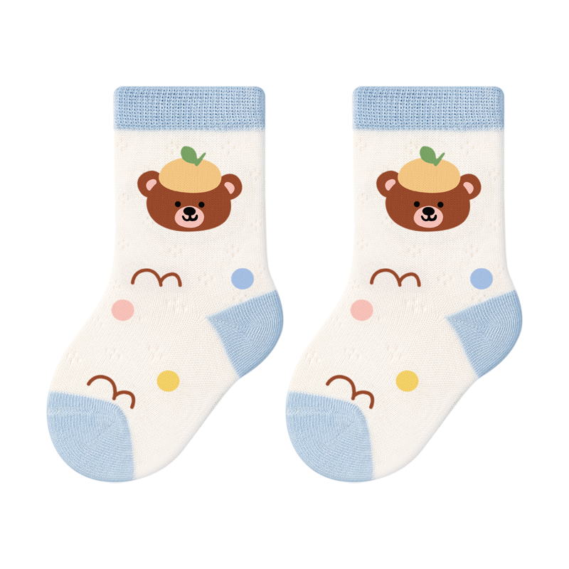 Baby Growth Socks Summer Mesh Cotton Socks Sweat-Absorbent Odor-Free Calf Socks Newborn Loose Top Non-Binding Mid-Calf Socks