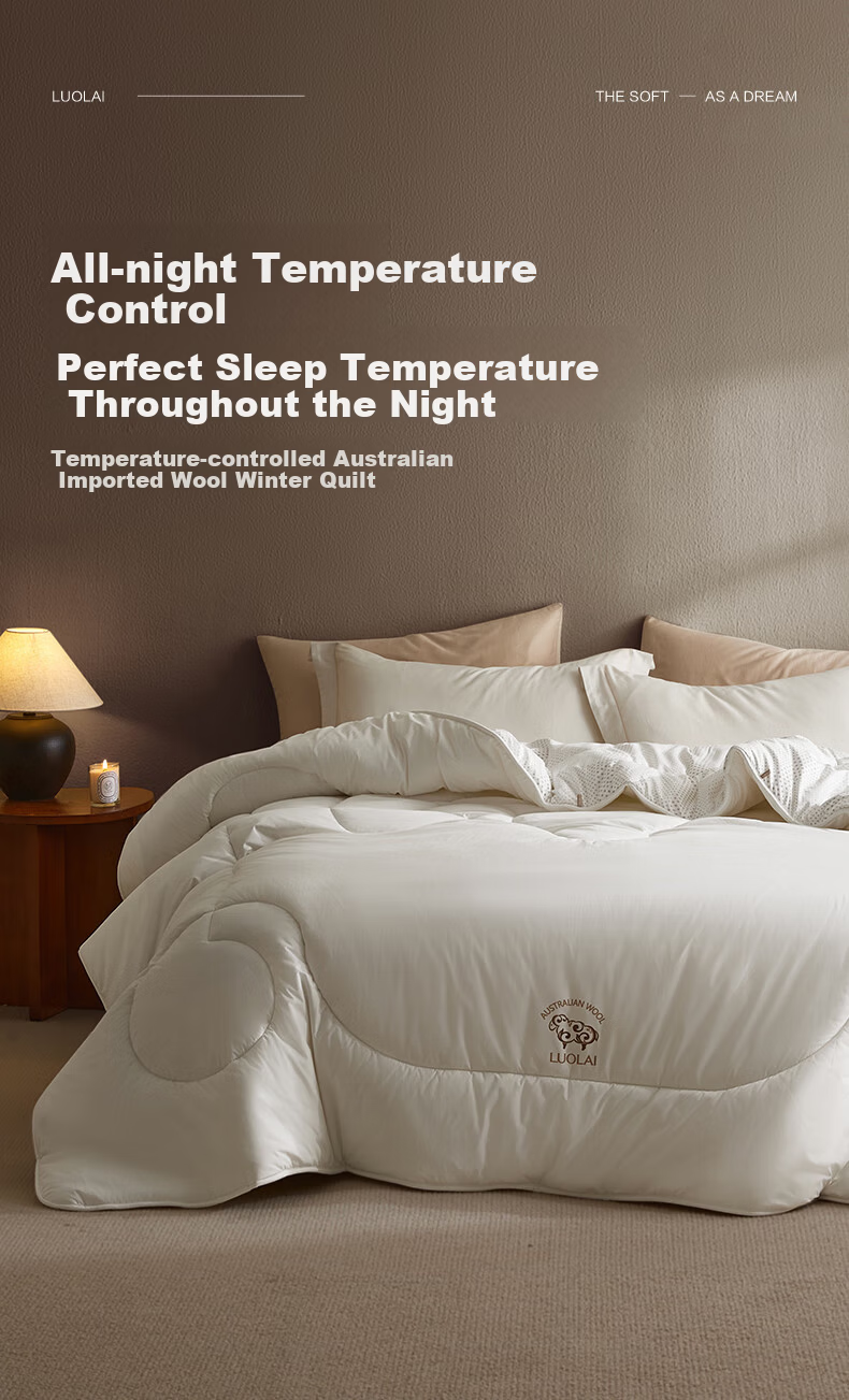 Luolai Home Textiles Wool Quilt 100% Wool A-Class Antibacterial Mite-Resistant Warm Quilt Core Approx. 8 Jin JD Custom 1