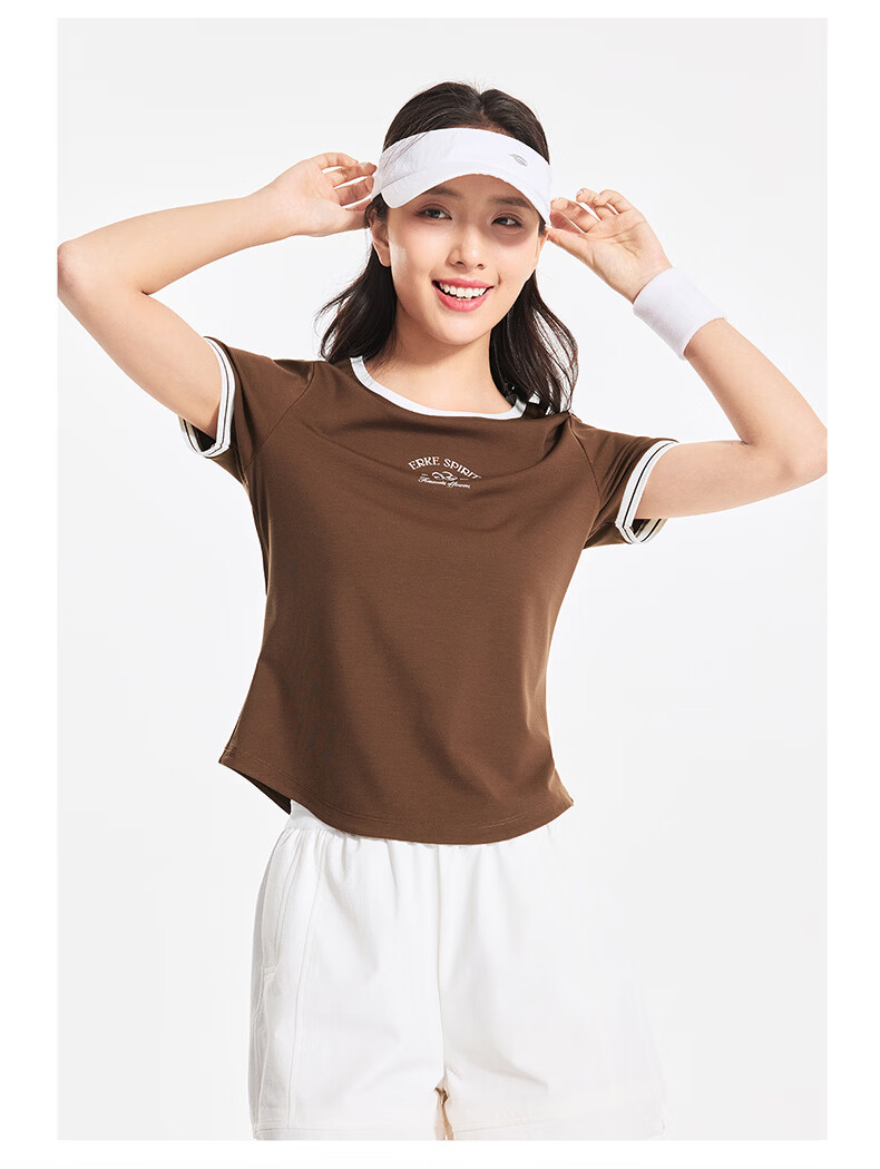 Erke Women's Crew Neck Short Sleeve Knit Shirt Summer Ice Cool Soft Skin-Friendly Sports T-Shirt Casual Base Layer Top 17
