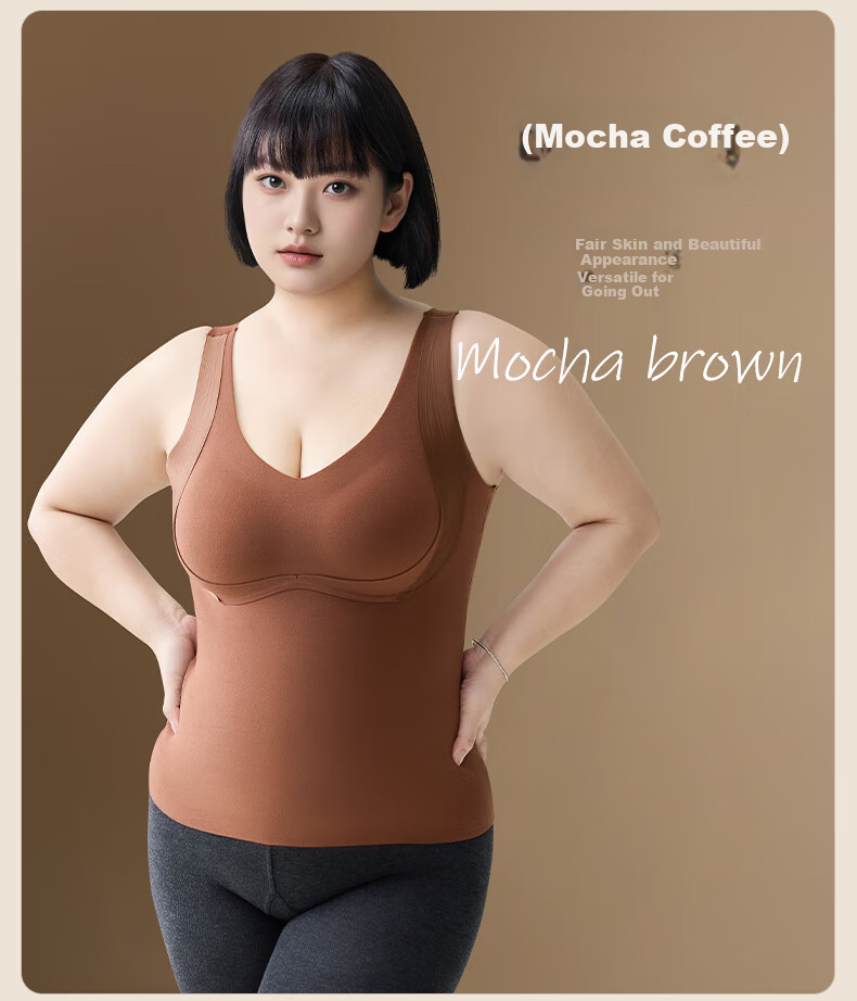 Herbal Original Velvet Warm Vest for Women with Chest Pad Thermal Base Layer High Elasticity Undershirt 2025 Autumn Winter New Edition 20