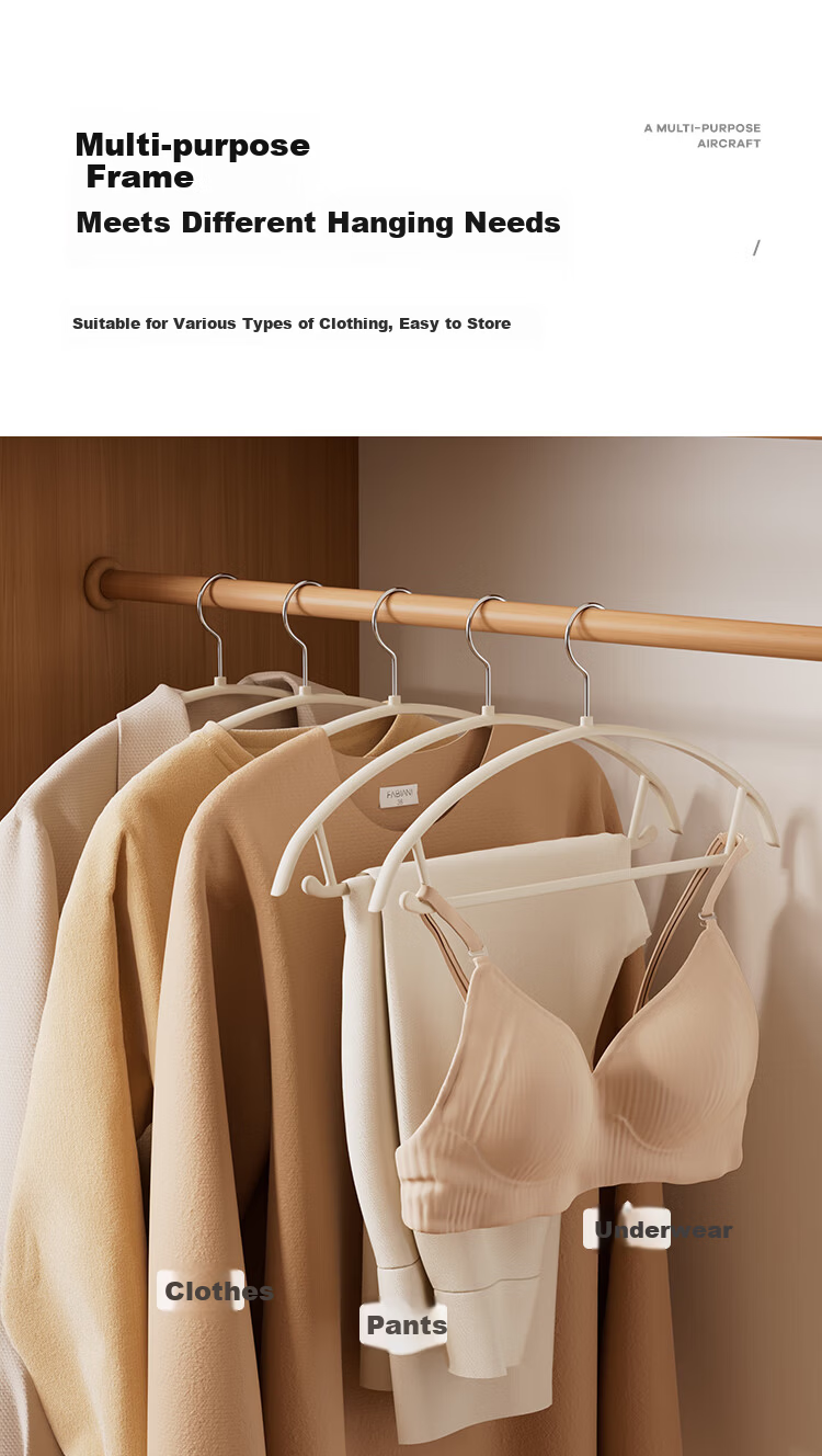 Bonny Home Eco-friendly Resin Rubber Coated Hangers Apricot Color 5-Pack 6