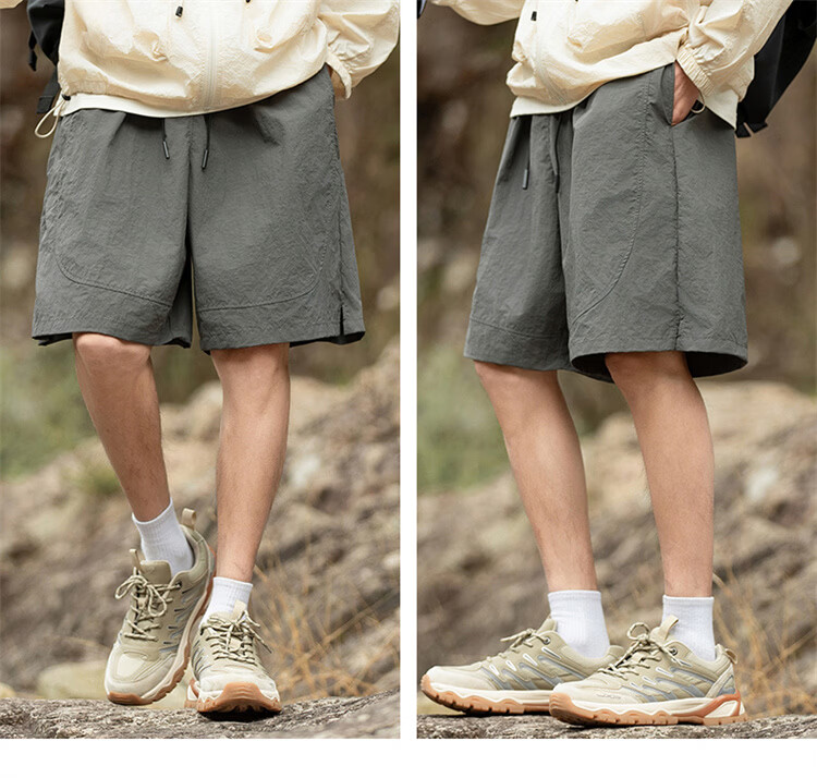 MARK FAIRWHALE Men's Summer American Style Outdoor Lightweight Ice Silk Shorts Casual Sports Five-Point Pants Somali Brown 2XL 23
