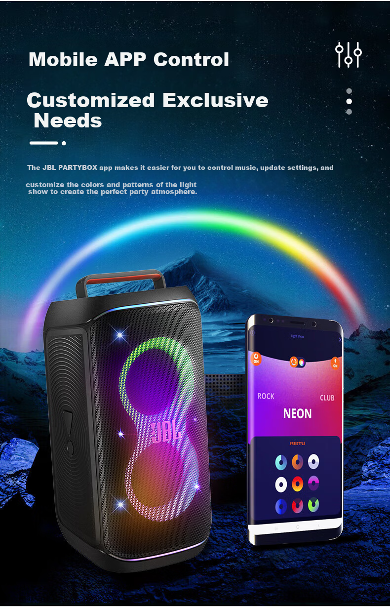JBL PartyBox 120 Bluetooth Outdoor Speaker Portable Wireless Subwoofer Smart Computer Speaker Karaoke PA System 7