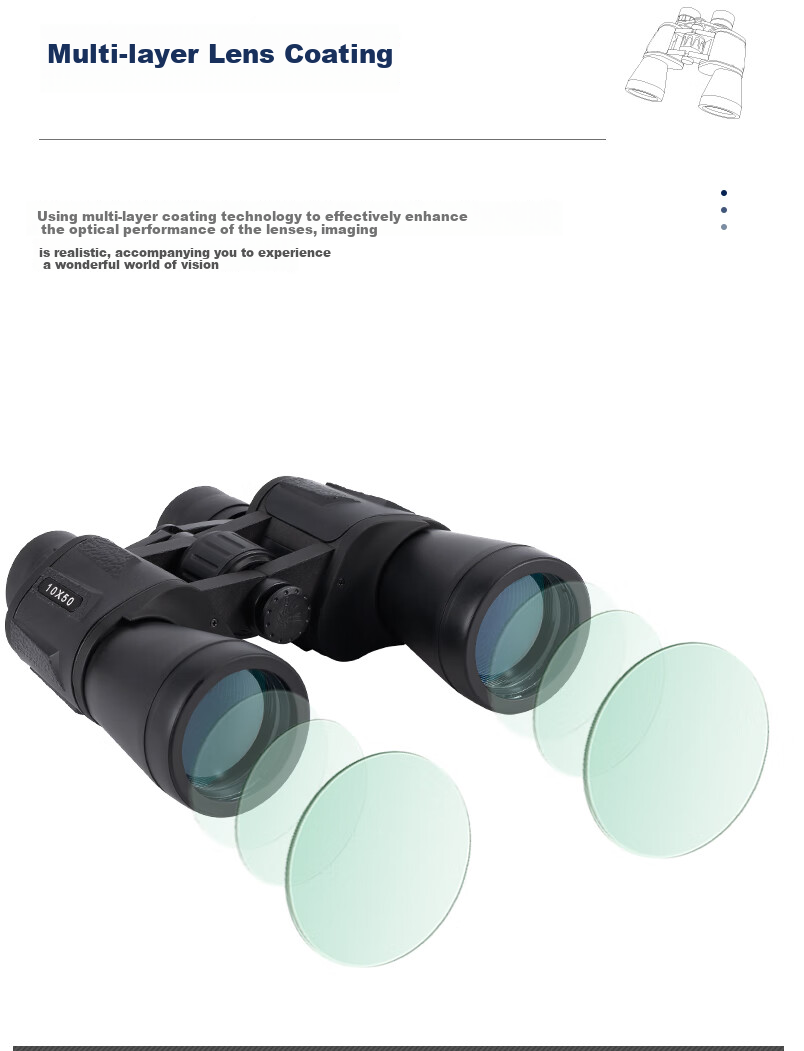 BOSMA 10X50 High-Power HD Binoculars Portable Low-Light Night Vision Concert Viewing Telescope 9