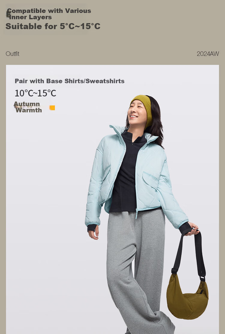 Beneunder Women's Quilted Jacket Lightweight Mid-Warm Stand Collar CL18624 Fast Heating Warm Cotton Coat Machine Washable 19