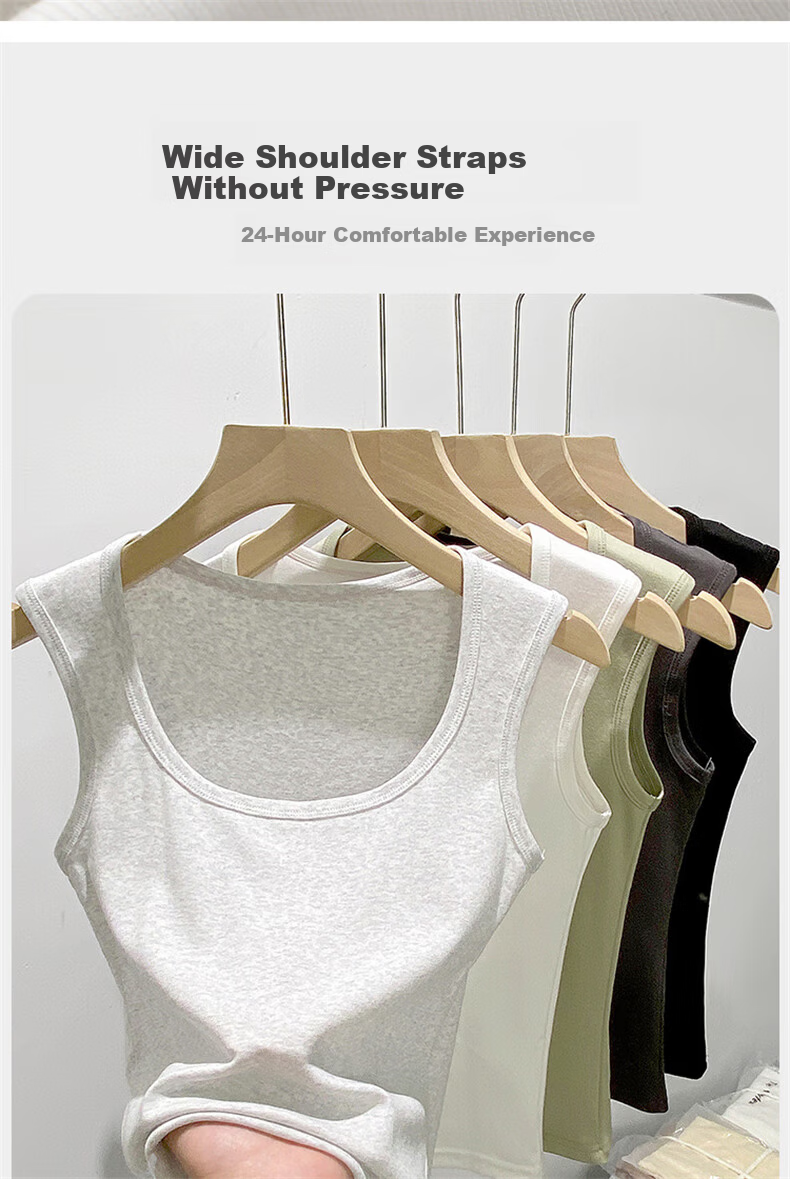 LangSha Spicy Girl Women's New Racerback Camisole Wide Shoulder Strap Slim Fit Sleeveless Top for Layering and Outerwear 8
