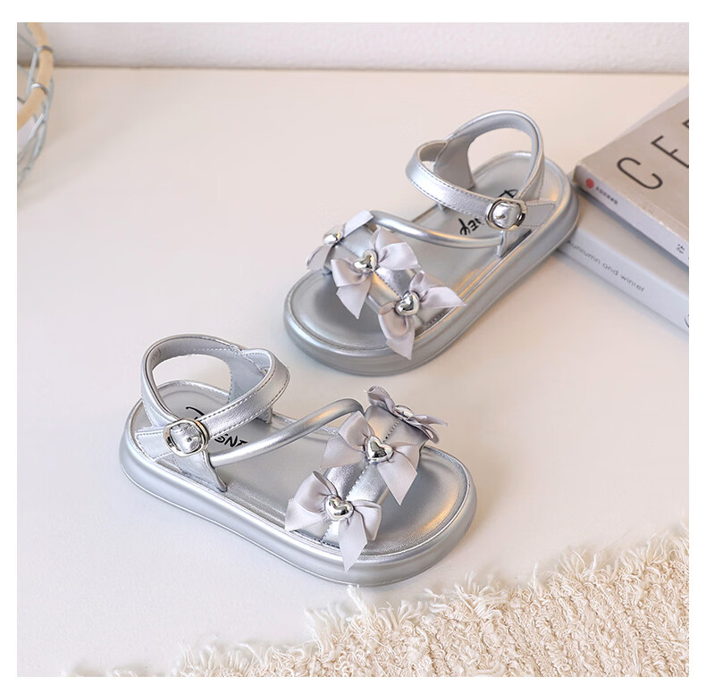 Disney Girls Summer Sandals New Fashion Non-slip Princess Shoes Beige Size 35 20