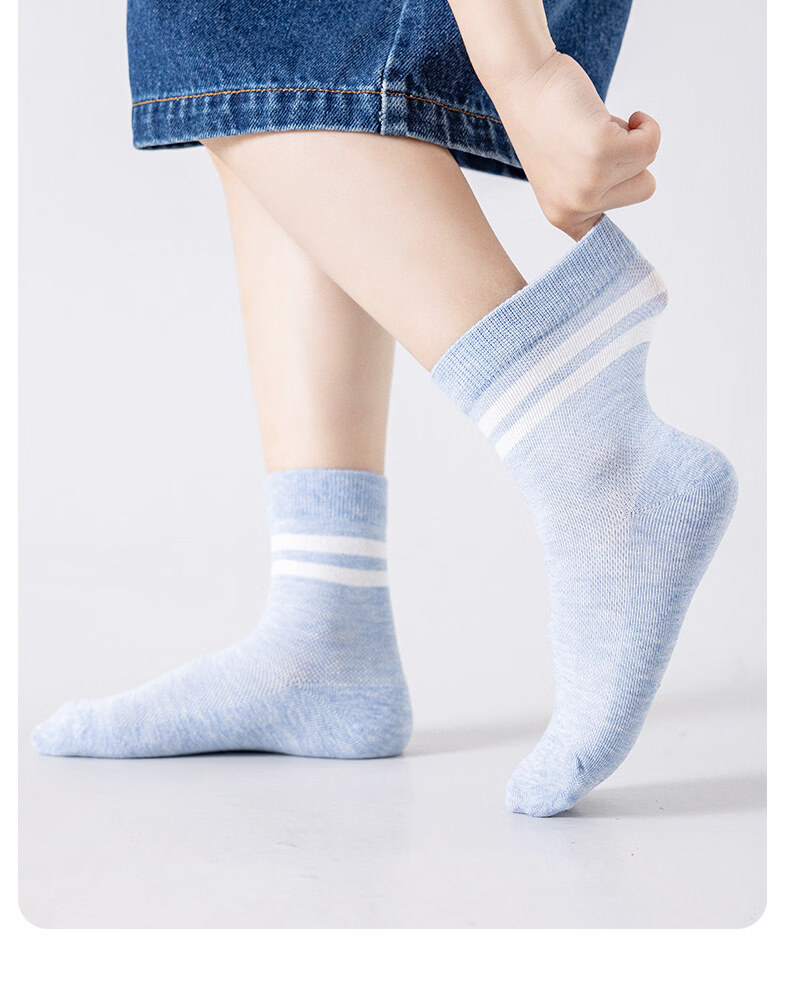 LangSha Boys Socks Spring Summer Autumn Thin Cotton Antibacterial Breathable White Kids Short Socks for School Age Children 10