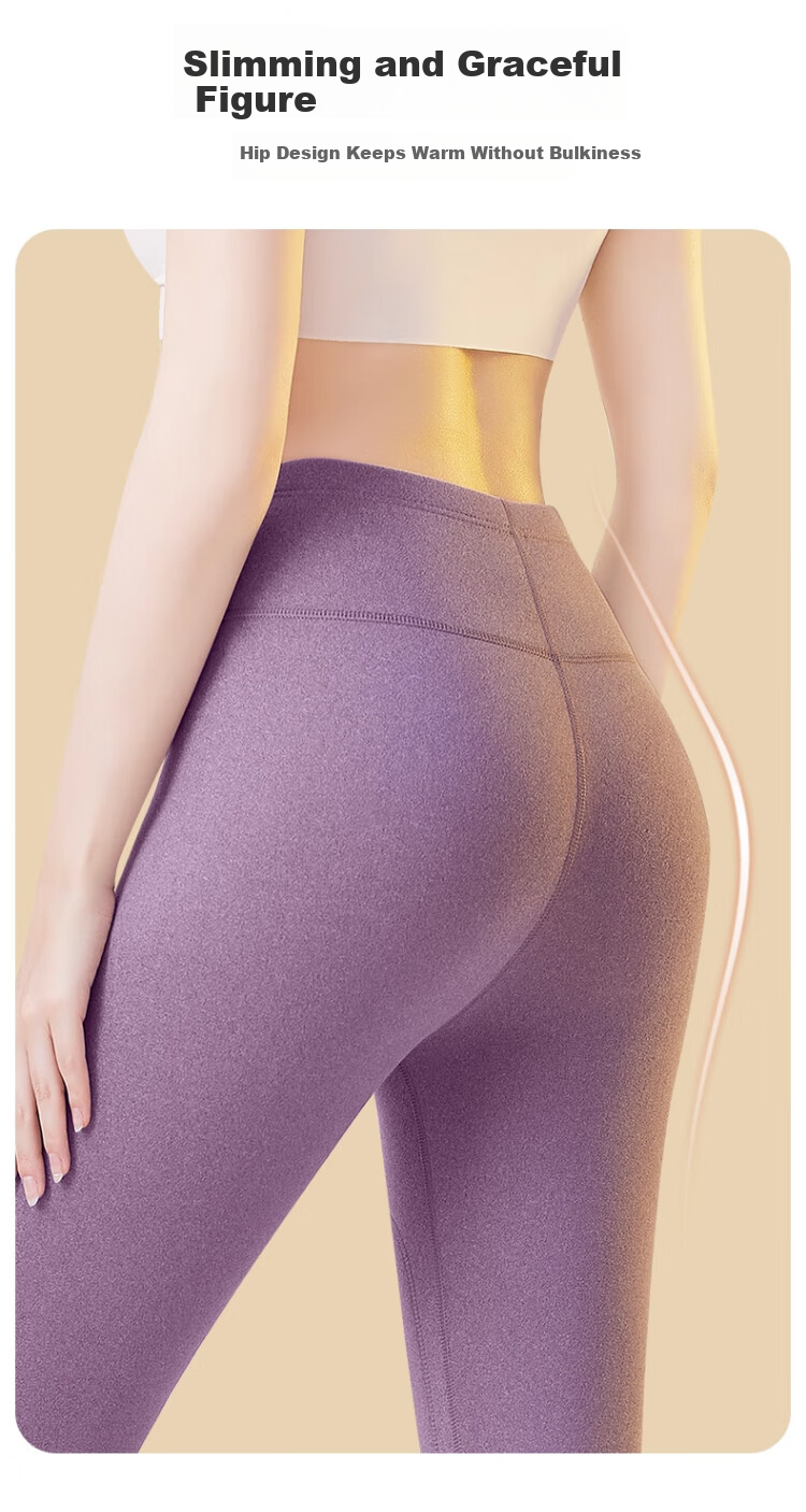 Langsha Women's Thermal Fleece-Lined Thickened Winter Leggings Plus Size Middle-Aged and Elderly Cotton Pants Lamb Wool Autumn Trousers 10