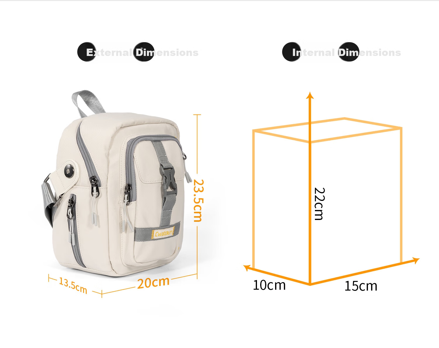 CWATCUN Kaden Single Shoulder Crossbody Handheld Camera Bag One Body One Lens Waterproof Backpack Daily Commuting for Fuji Sony Nikon Canon 4