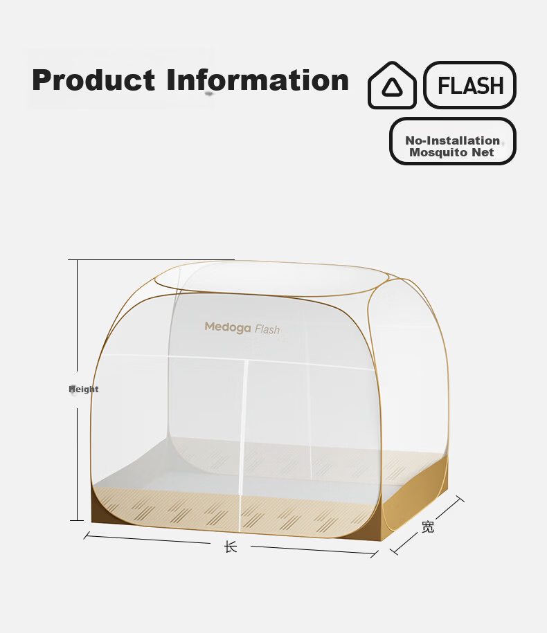 MEDOGA Mongolian Mosquito Net, 1.5x2 Meters, Home Use, Integrated Design, No Installation Required, Three-Door Opening, Large Space, Star Blue [Foldable] 32