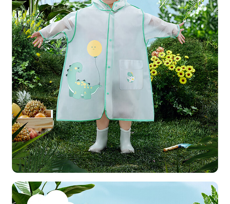 Betis Kids Raincoat Boys Girls Waterproof Rainwear Kindergarten Primary School Student Rain Poncho 33