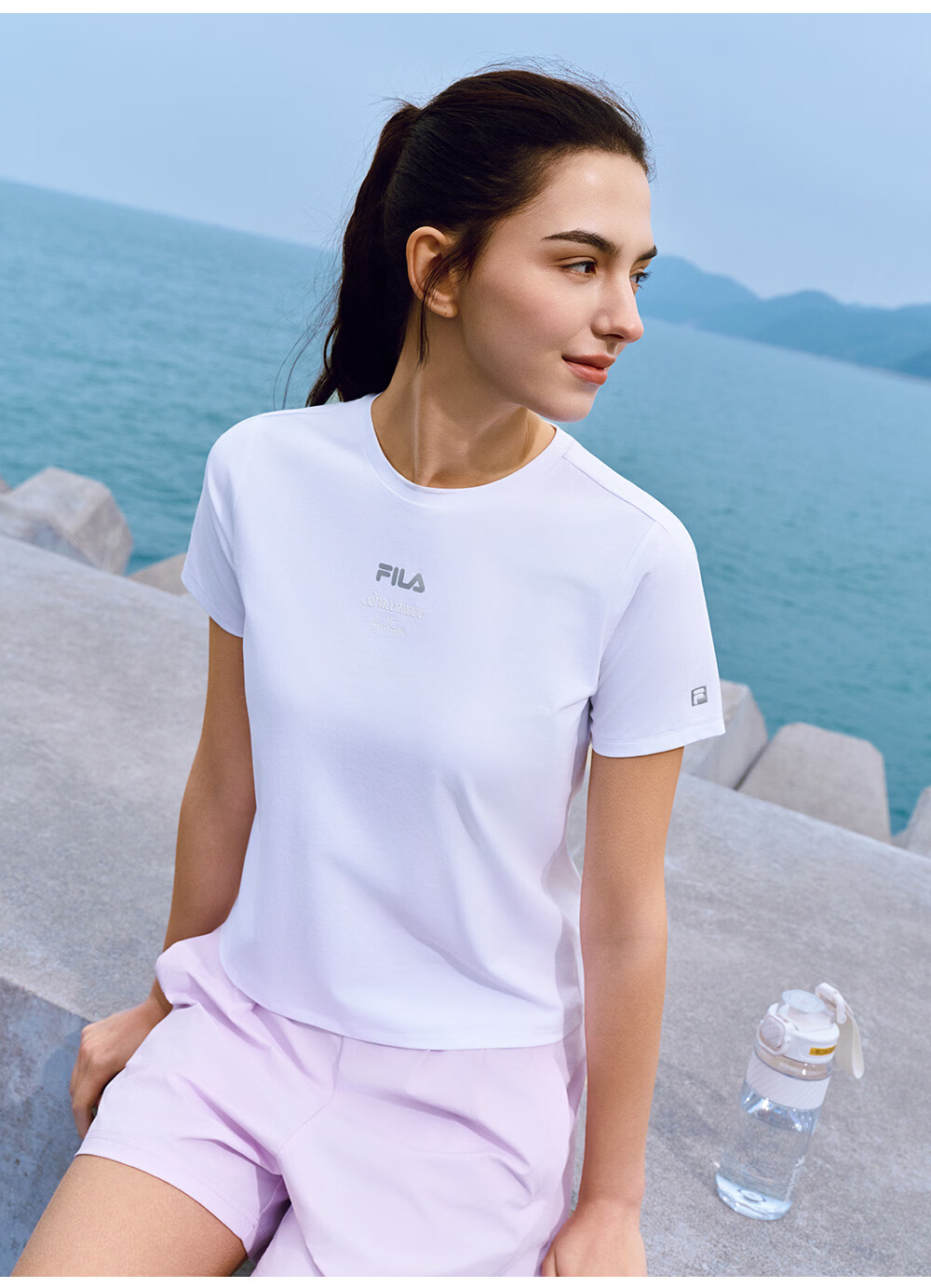 FILA Official Colorful Women's Short Sleeve T-Shirt 2026 Summer Moisture-Wicking Quick-Dry Fitness Sports Yoga Running Tee 21