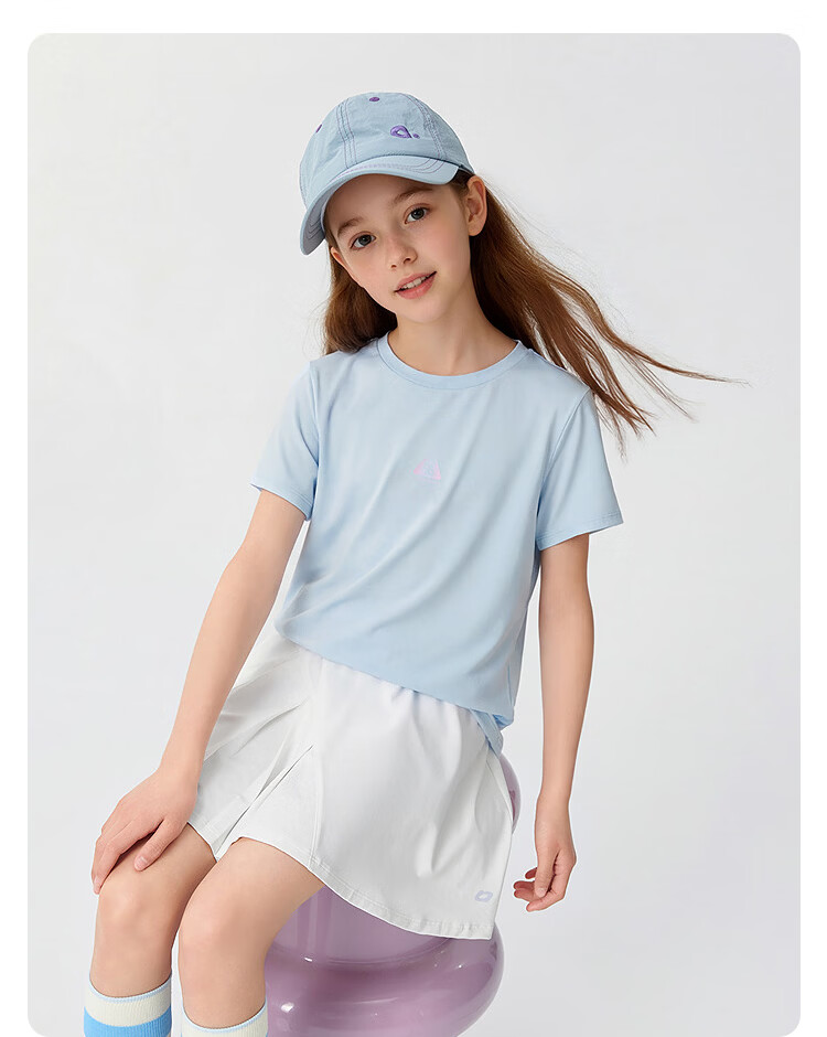 Balabala Girls' Short Sleeve T-Shirt 2026 Summer New Kids' Skin-Friendly Comfortable Quick-Dry Outdoor Base Layer Top 29