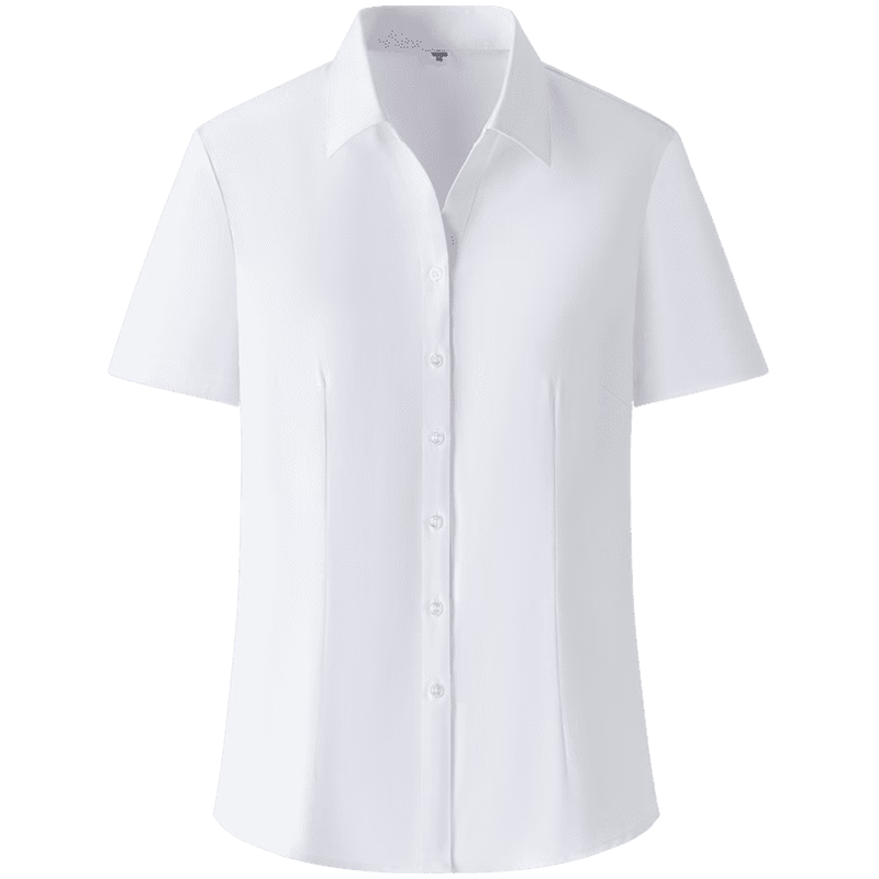 Yulixi [Three-Proof Technology] Summer Short Sleeve Shirt Women High-End V-Neck Professional Formal Interview White Blouse