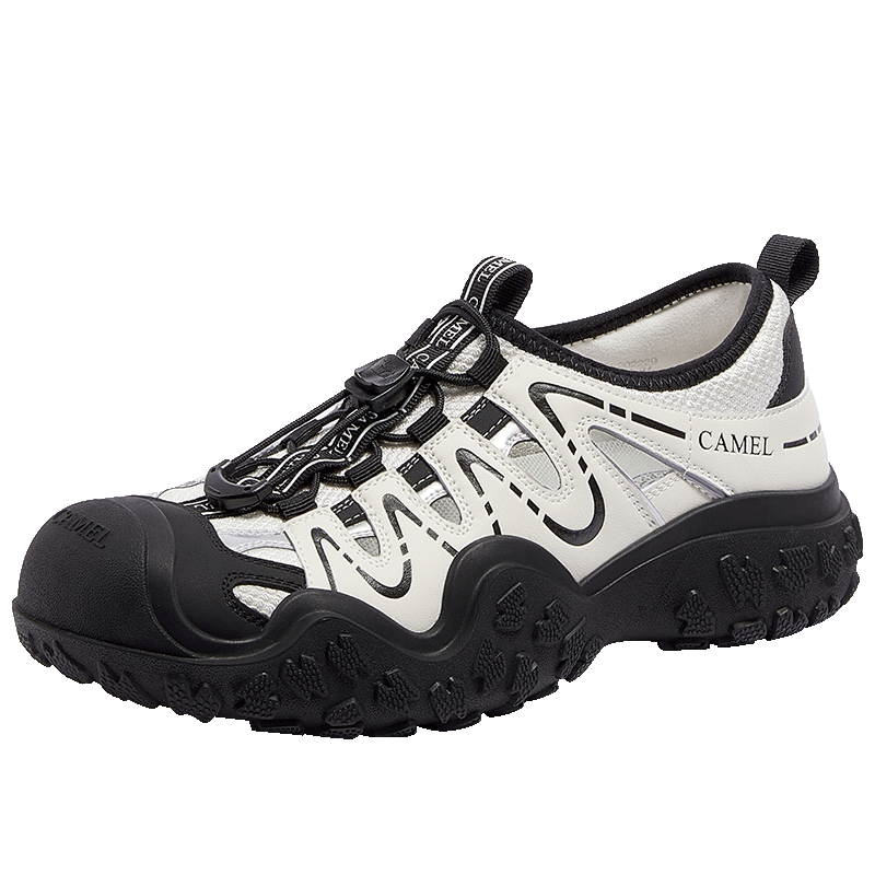 CAMEL Aurora Cute Ugly Women's Outdoor Hiking Casual Shoes L26S202229 Off-White/Black (Hollow Style) Size 39