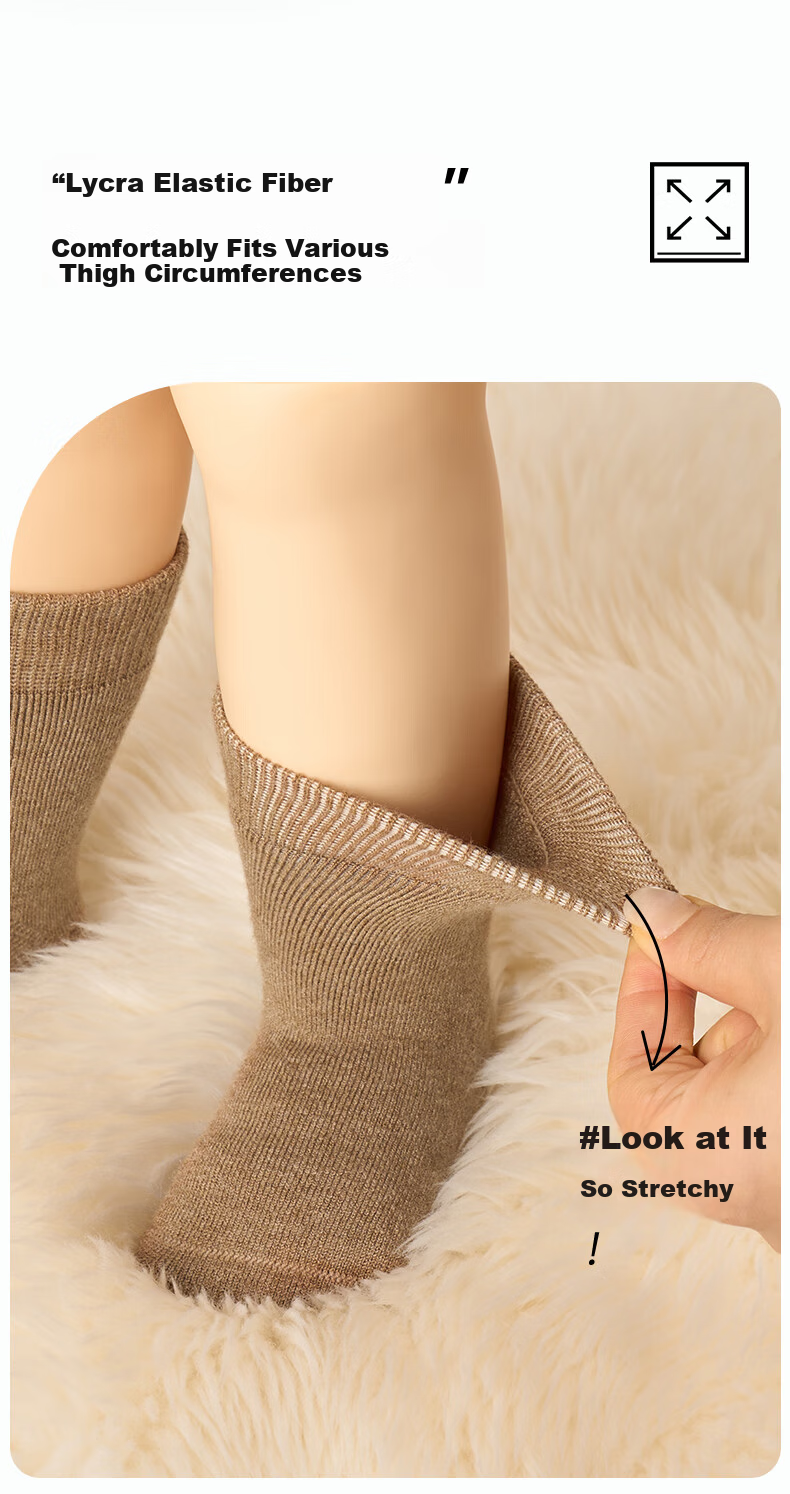 Nido Bear Children's Wool Socks Autumn Winter Warm Baby Mid-Calf Wool Socks Sheep Wool Socks for Kids 12