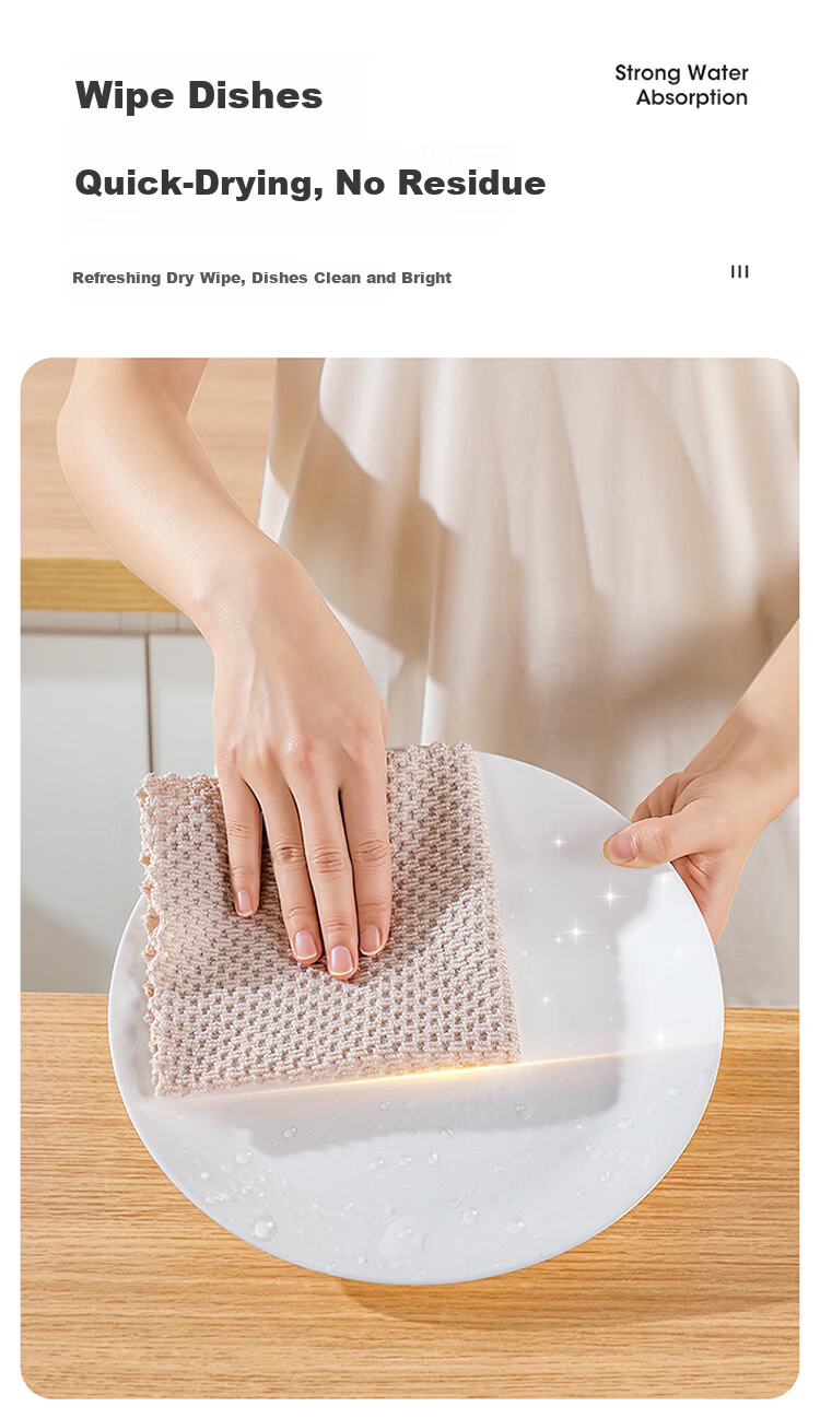 MARYYA Ultra-Fine Microfiber Cleaning Cloth, 30*30cm, 10 Pieces, for Glass Cleaning, Housekeeping, Professional Use, Absorbent, Lint-Free, No Shedding 4