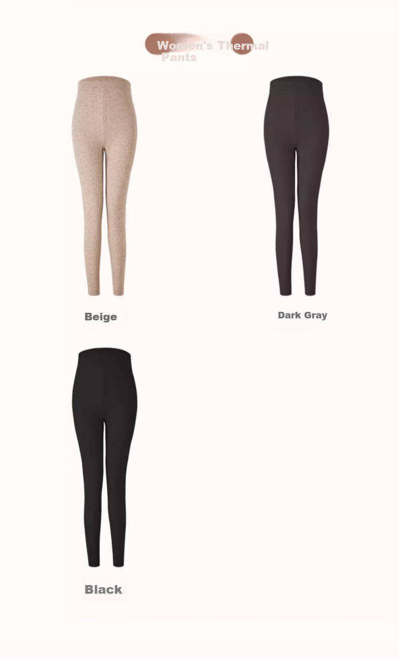LangSha Women's Wool Thermal Pants Thickened Autumn Winter Fleece Lined Heat Retaining Leggings Thermal Underwear 7