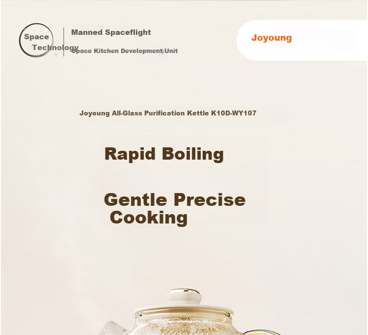 Joyoung 1L Household Electric Kettle Multifunctional Tea Maker Pure Glass Health Pot Constant Temperature Electric Water Boiler 24H Reservation K10D-WY107 1