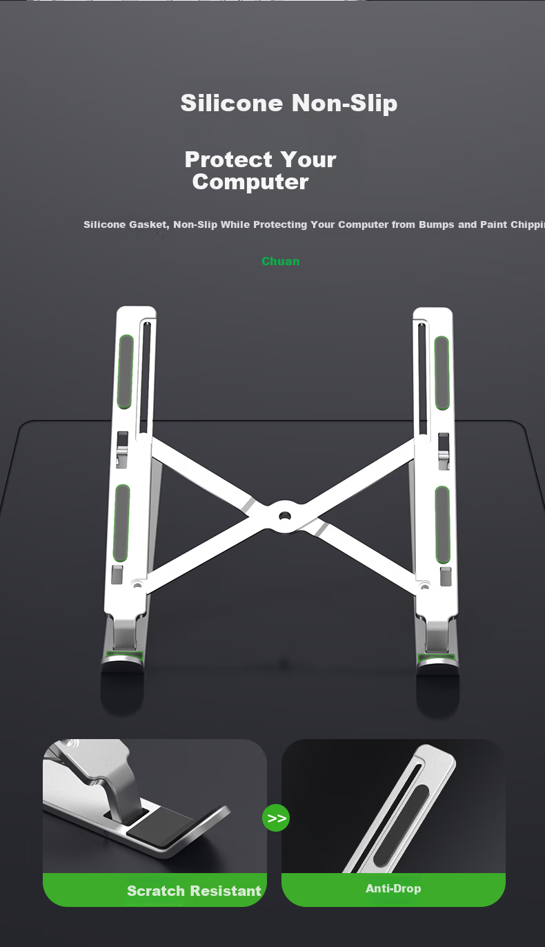 Smorss 360-Degree Rotatable Laptop Stand Cooling Rack Portable Foldable Desktop Vertical Adjustable Aluminum Alloy Holder for Apple Huawei Lenovo 10