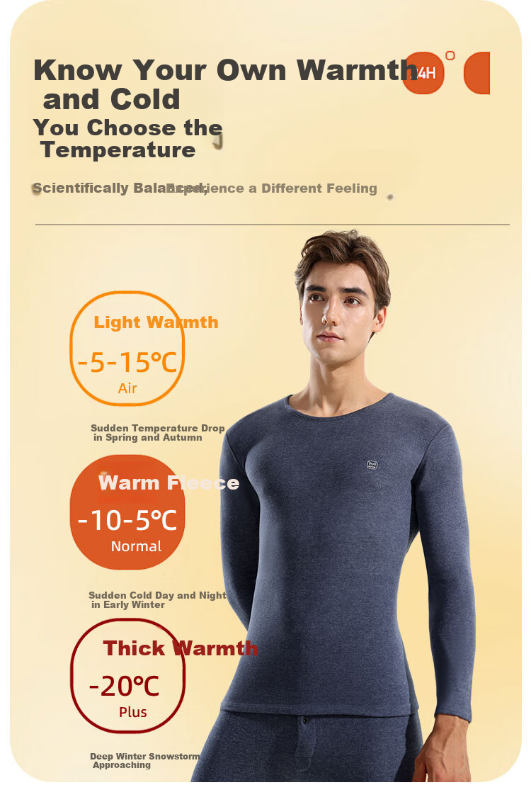 MiiOW [Acetate Goose Down Cashmere Silk] German Velvet Thermal Men's Warm Underwear Set Autumn Long Johns Thermal Suit 11