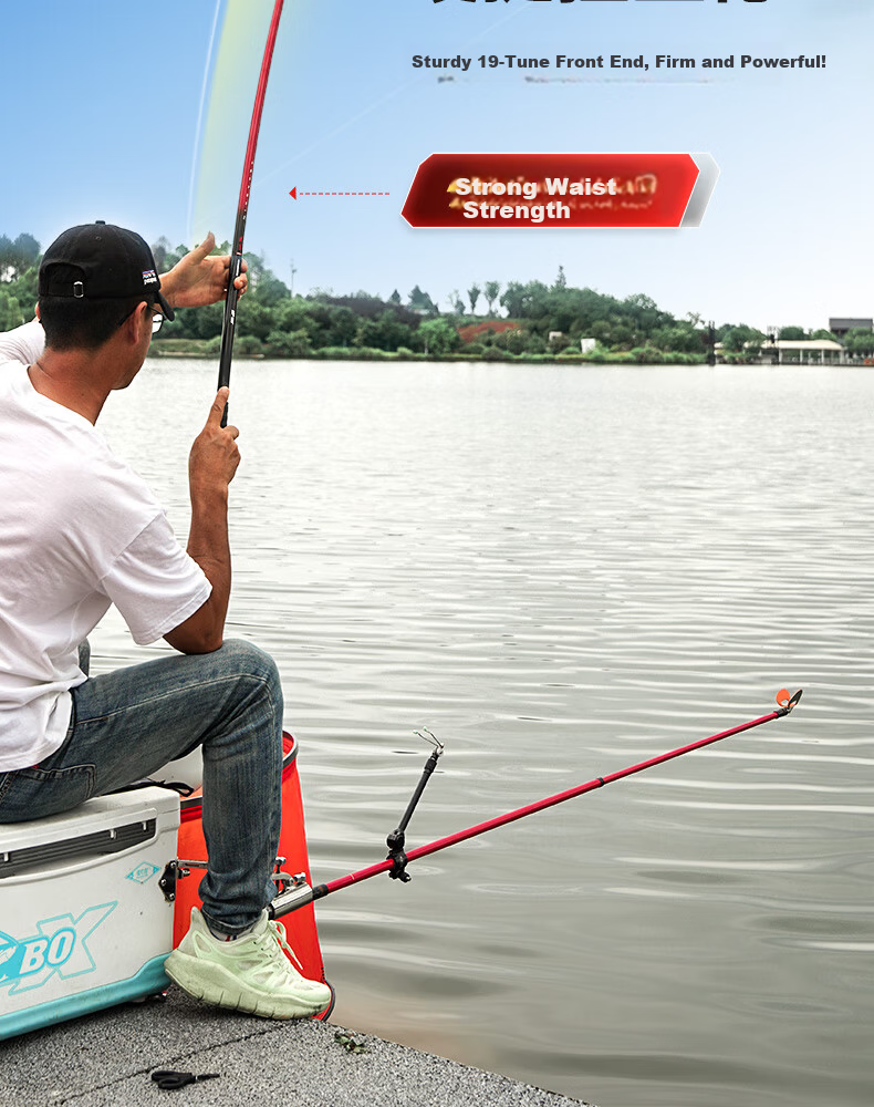JIADIAONI Black Pit Rod Specialized Fishing Rod Hand Rod Ultra Light Hard 19-Tone Tilapia Rod Fly Fishing Competition Fishing Rod 8H 3m 5