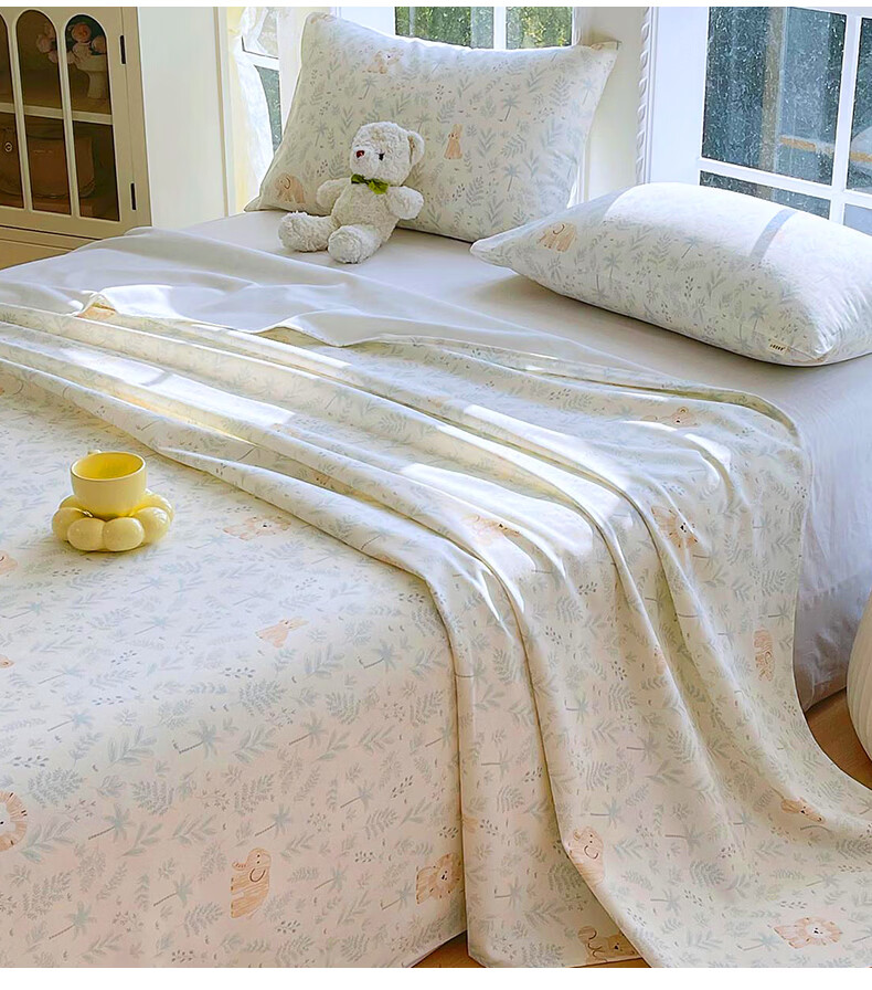 KING SHORE Class A Pure Cotton Coarse Linen Bed Sheet And Duvet Cover, All-Cotton Double Bed Sheet, 230x245cm Single Bed Sheet, Qina 11
